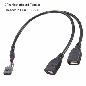 High Quality MotherBoard 9Pin Turns USB2.<strong>0</strong> Two Extension Line Main Board Female <strong>Header</strong> to Dual <strong>USB</strong> <strong>2</strong>.<strong>0</strong> Female Adapter Cable - Product Image 6