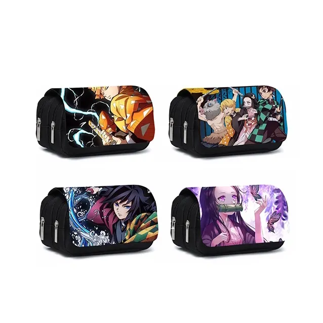 33 Designs The Top Sale Anime Feder mäppchen Doppel reiß verschluss Tasche Stift Tasche Schreibwaren Tasche