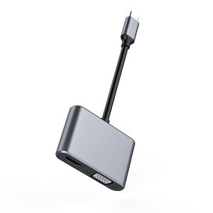 2 In 1 อลูมิเนียม USB 3.1 ประเภท C To HDTV 4K 30Hz VGA 1080P Converter อะแดปเตอร์ usb c hub Vstar - Product Image 5
