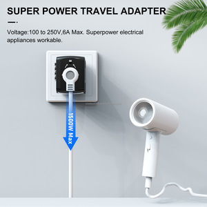 Cargador de viaje Soporte de carga multifuncional USB con Tipo-C Multi país Universal 199T UE, EE. UU., Reino Unido, AU Adaptador estándar - Product Image 3