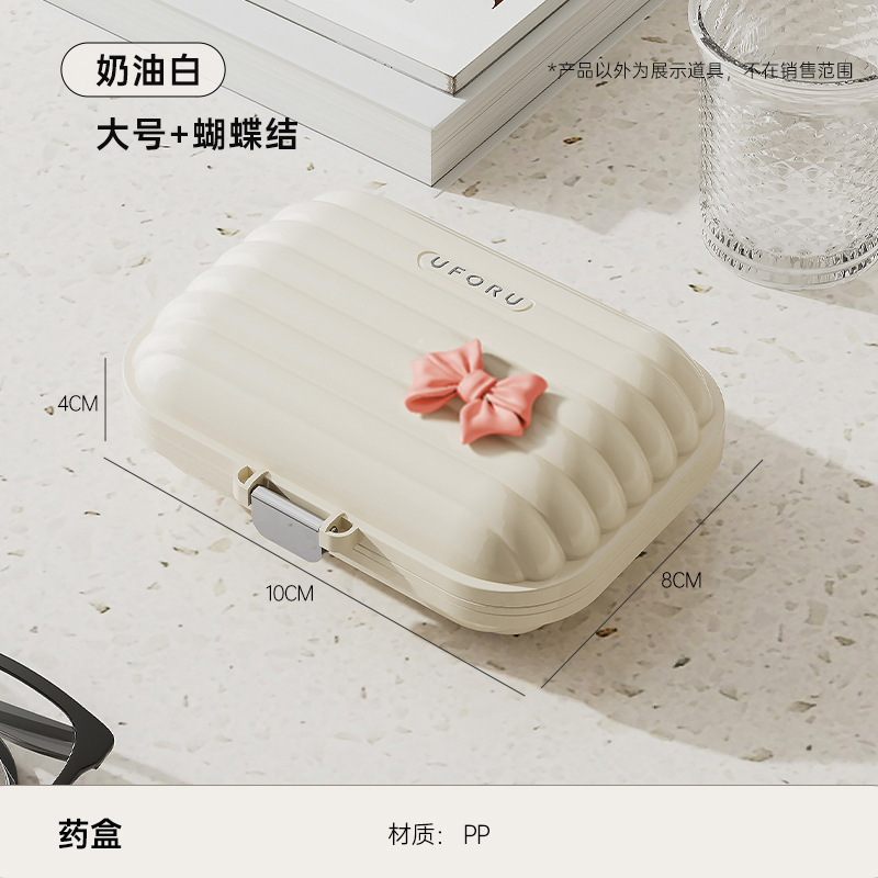 Large - Cream White Bow