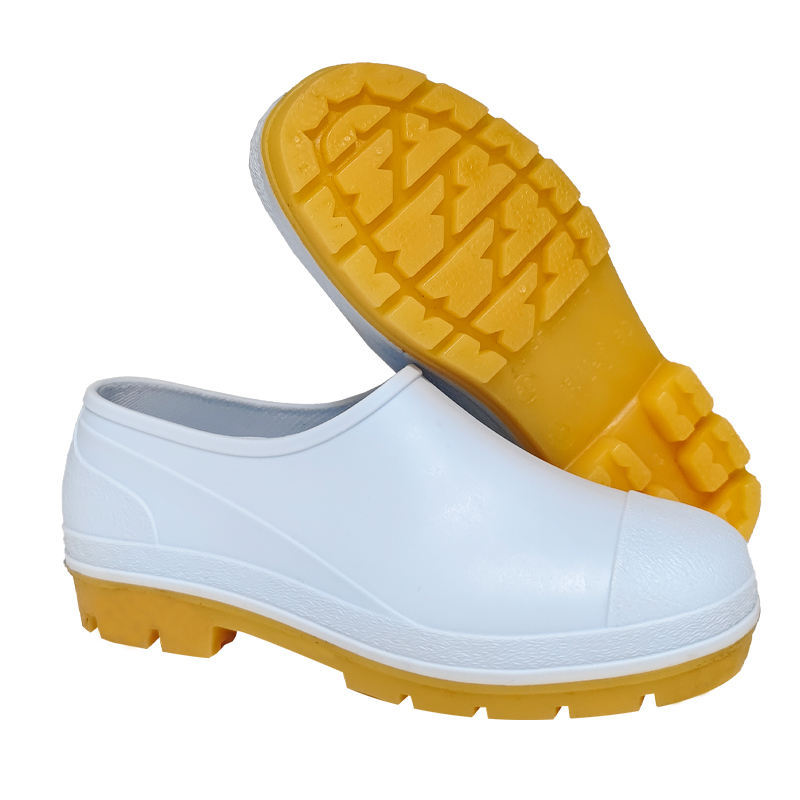 Suela exterior color miel con parte superior blanca.
