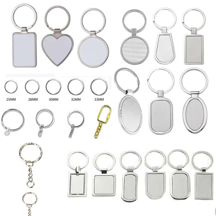 Tùy Chỉnh Keychain Tốt Nhất Bán Gia Đình Ảnh Tự Làm Quà Tặng Keychain Trống Một Mặt Tùy Chỉnh Thăng Hoa Kim Loại Keychain