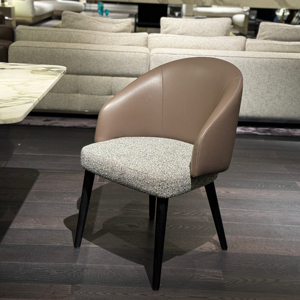 Italian Original Lawson Dining Chair Minimalist Designer Wood with Leather Fabric Armrest for Home or Hotel Furniture - Product Image 2