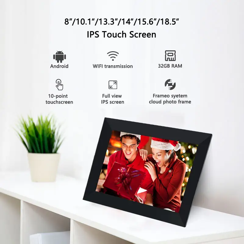चाइना फैक्ट्री 10 इंच वीडियो प्लेयर बल्क फ्रेमियो लव एंड्रॉइड वाईफाई डिजिटल फोटो फ्रेम साझा कर रही है
