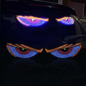 Espumoso กระจกบังลมหน้ารถบรรทุกไฟตกแต่ง USB รถ LED DEVIL ตาปีศาจแผงหน้าจอแสดงผล LED ไฟตาปีศาจสำหรับรถยนต์ - Product Image 4