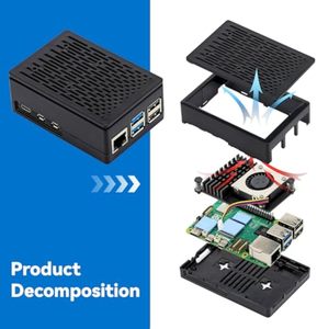 Estuche Aismartlink para Raspberry Pi 5 Pi 5 Estuche ABS con Pi 5 Active Cooler Negro - Product Image 3