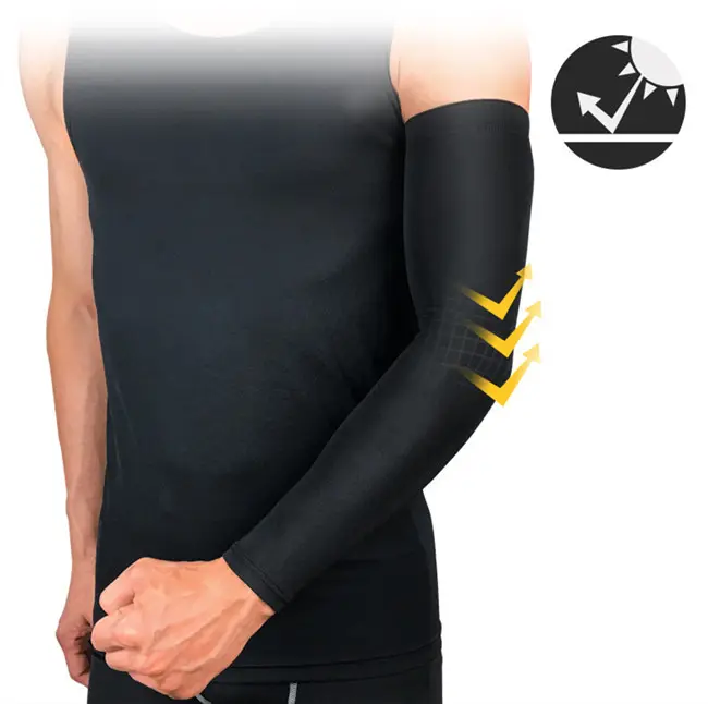 Wholesale spandex sports running arm fitness compression elbow sleeves brace