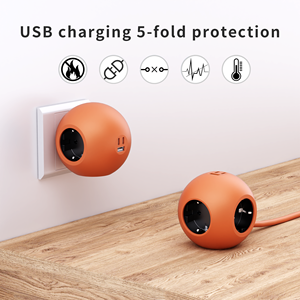 New <strong>Design</strong> Multi Outlets PD25W Fast Charging Eu Spherical <strong>Socket</strong> <strong>Extension</strong> Cable with USB C Power Strip <strong>Socket</strong> Eu with Usb - Product Image 3