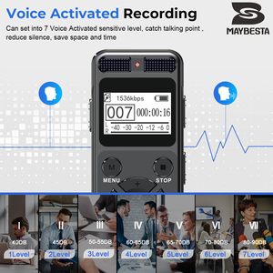MAYBESTA registratore digitale ad attivazione vocale con Playback-Dispositivi di ascolto del registratore di suoni da 32GB per la riunione di lezione