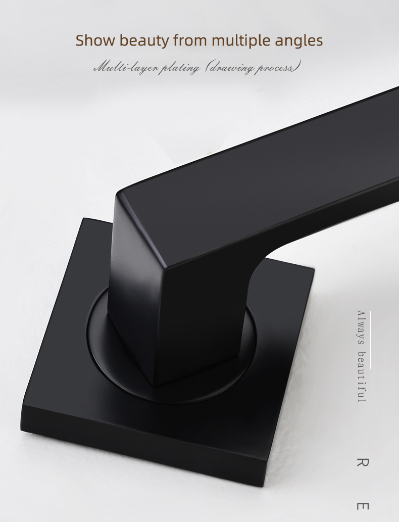 Professional Manufacturer Black Door Handle Zinc Alloy Mortise Lever Door Handle Lock For Indoor