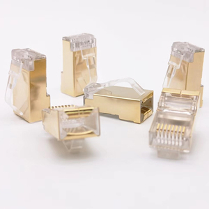 Cantell altın plaka 3 Prong SFTP CAT5E korumalı Jack CAT5 Rj45 modüler fiş Ethernet konnektörleri - Product Image 4
