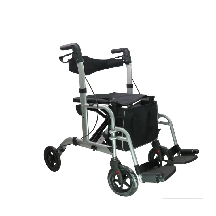 Medico Euro in alluminio pieghevole deambulatore con sedile leggero per anziani ausili per la deambulazione carrello