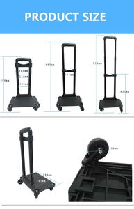 Hành lý kính thiên văn cho ba lô tay mở rộng nhôm với bánh xe xe tải túi kéo thanh trẻ em dây đeo PVC Xe đẩy xử lý - Product Image 4