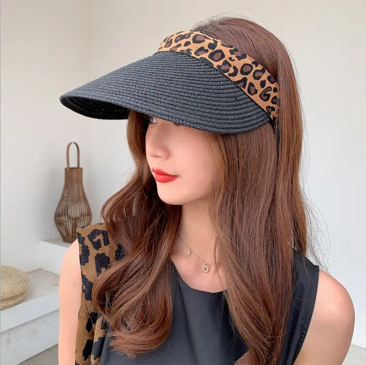 All'ingrosso 2024 estate moda spiaggia leopardata cappello lavorato a maglia colorato unisex pescatore cappello di carta