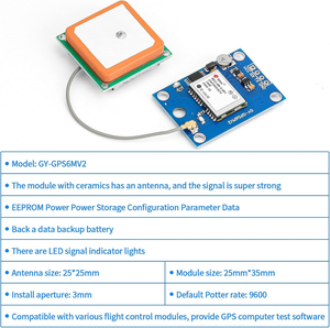 GPS-Modul GY-NEO6MV2 NEO-6M 7M 8M GPS-Flugcontroller-Modul mit starker Keramik antenne für Arduino EEPROM APM 2.5 - Product Image 6