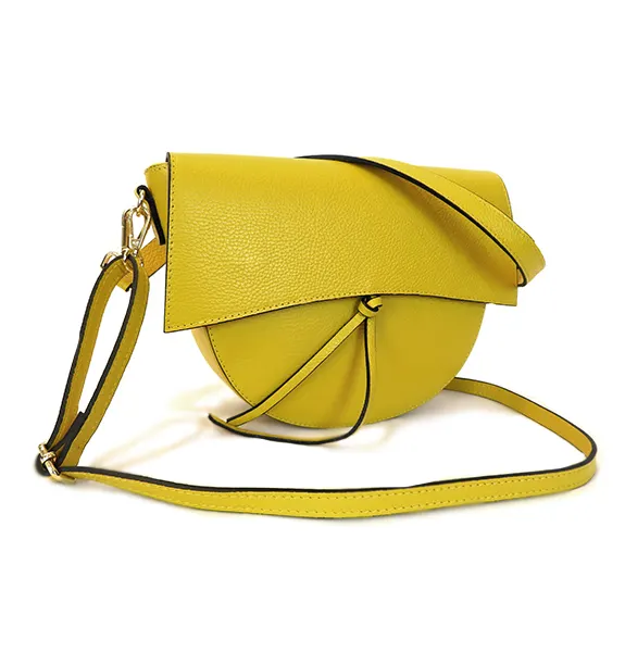 Atacado Feito Na Itália Elegante Couro Genuíno Em Forma De Crescente Crossbody Bag Para Senhoras Para O Desgaste Diário