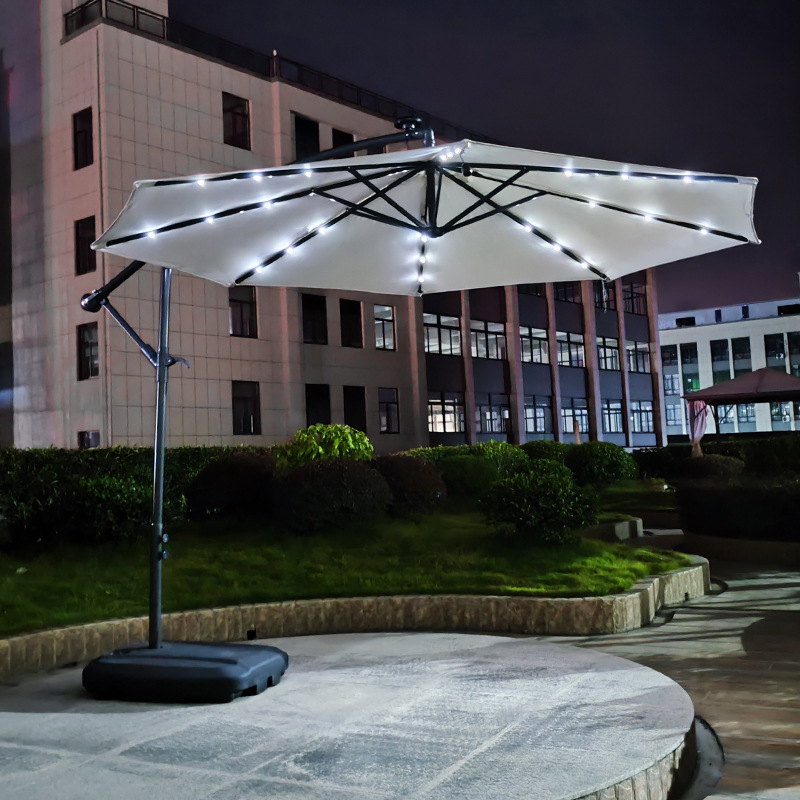 Parapluie banane avec perles de lampe en fer de 3m, sans base.