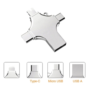 4 In 1 Multifunktion stele fon OTG USB 3.0 Flash-Laufwerk 32GB Typ C Pen drive Memory Disk Für iPhone Android