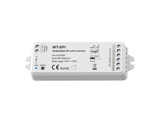 ตัวควบคุมแถบพิกเซลชนิด IC ที่ควบคุมด้วยแอพควบคุมสัญญาณไวไฟ rb/rgbw 5-24VDC WT-SPI - Product Image 2