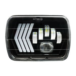Led off Road <strong>Lights</strong> 5x7 Led Headlight Wih DRL Turn signal Lamp 7&quot; Rectangular Headlight Truck Led Lamp Led Projector Lens 12v - Product Image 1