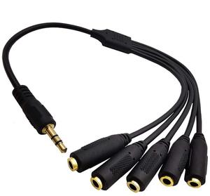Cable de extensión divisor de Audio estéreo TRS 3Pole 1 macho a 5 hembra, 1/8 ", 1 entrada y 5 salidas para auriculares - Product Image 3