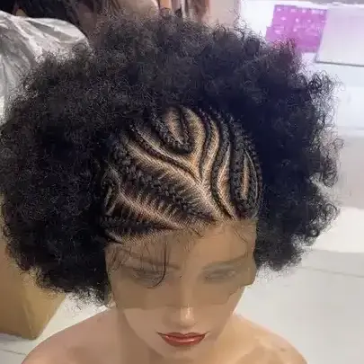 Wholesale venda quente do laço frontal africano trança perucas knotless glueless laço trançado peruca para mulheres negras