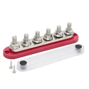 300a Power Distribution Block Bus Bar Pair Bus Bar M10 Terminal Studs 12-48V, Bus Bar Terminal Block with Cover Max 300V - Product Image 5