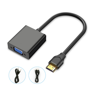 <strong>HDMI</strong> to VGA Converter Adapter with Audio Band Power Supply Suitable for Connecting Laptop Desktop Host to TV Monitor Projector