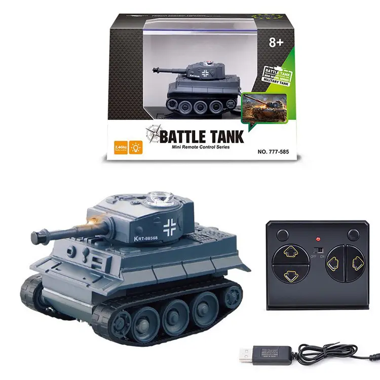 Precio barato 2,4G 4ch 1/64 escala vehículo militar Juguete plástico infrarrojo Mini Rc tanque Control remoto RC batalla Mini tanque para niños