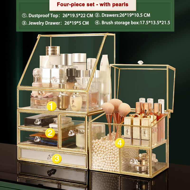 Set di quattro pezzi bianchi-con perle