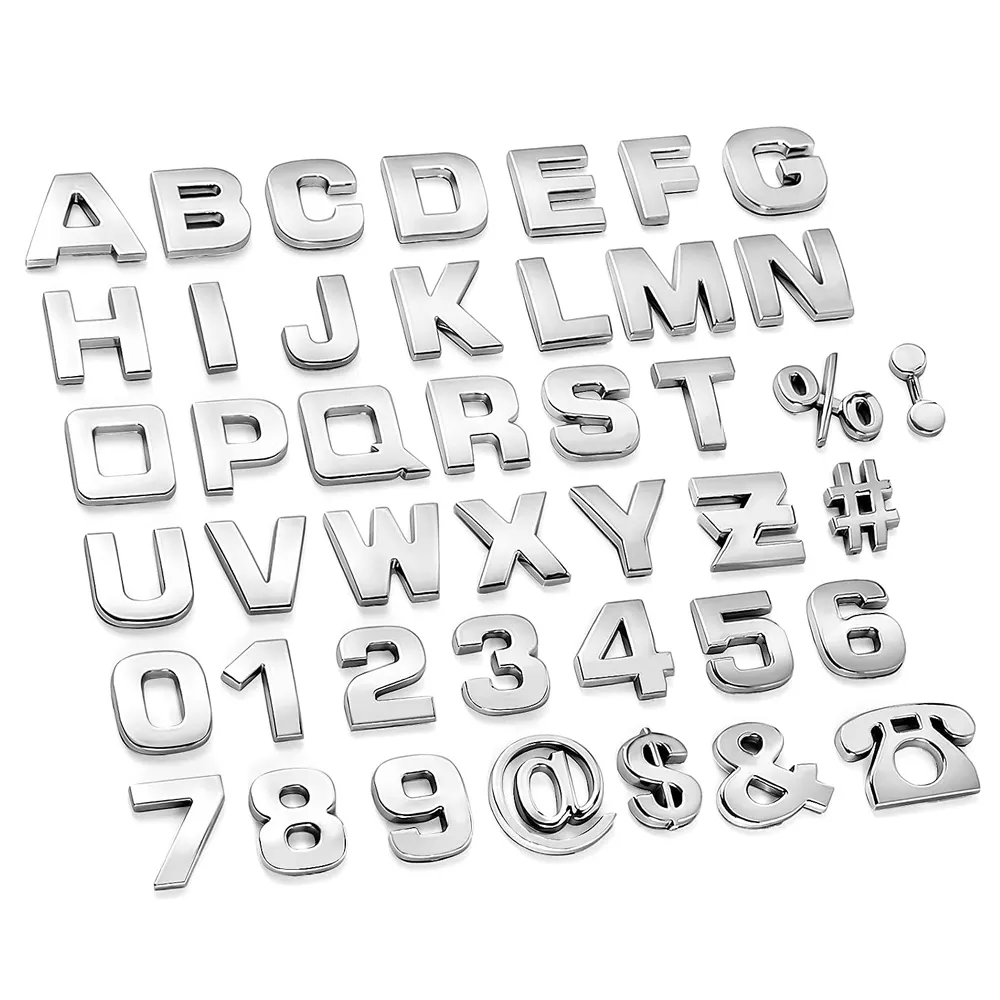 Strength manufacturers customized 3D ABS plastic chrome logo letters stickers reusable wear-resistant Car Decal Emblem