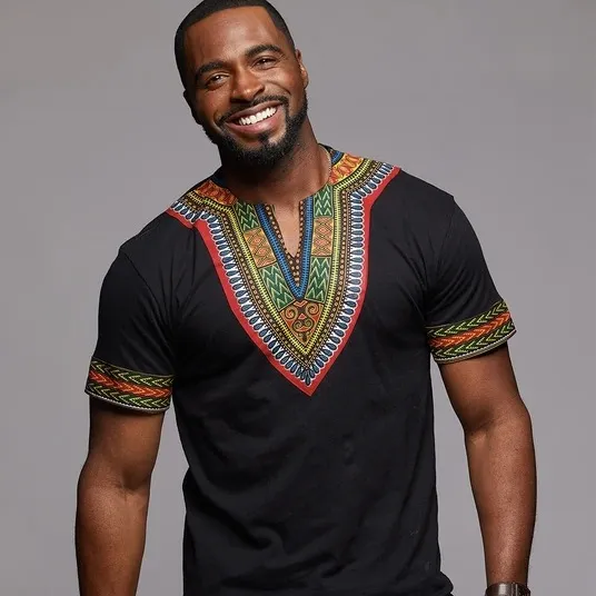 Ot-ELL-camisas de estilo africano para hombres, ropa masculina de estilo africano