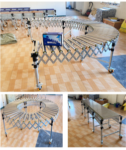 Transportador de rodillos flexible de durabilidad a largo plazo con ruedas giratorias para descarga de carga de vehículos de camiones - Product Image 6