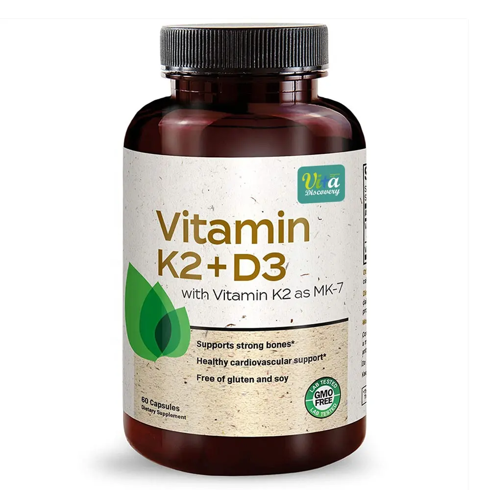 Vitamin Hấp Thụ Tối Đa Công Thức Không GMO D3 5000 IU Và Vitamin K MK7 125 Mcg Bổ Sung Cho Mọc Tóc