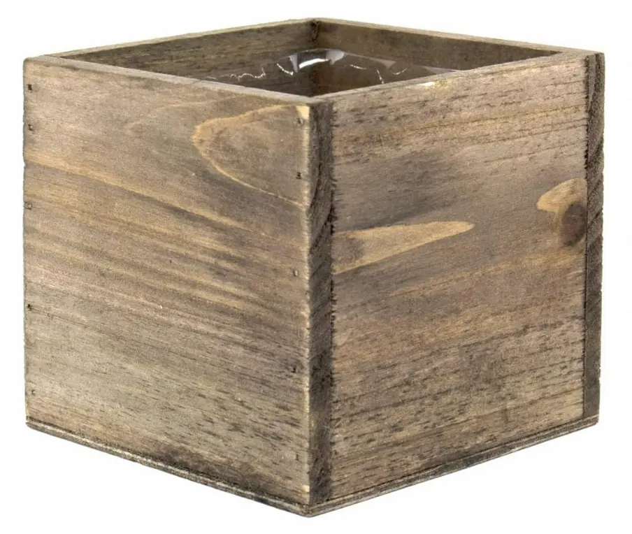Vários tamanhos de cubo decorativo interno semeadura caixas plantar pote madeira