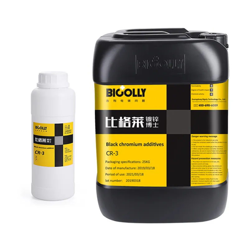 Chromium plating solution Cr-3 Black chromium additive with wide process range and good bath stability Good adhesion