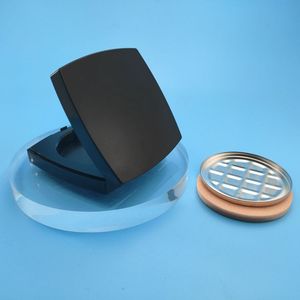 Luxury Black Double Layer <strong>Compact</strong> Pressed Plastic Box Square Shape Empty <strong>Compact</strong> Case with Mirror OEM&amp;ODM Product Genre - Product Image 4
