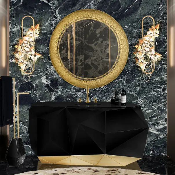 Produttore di mobili di lusso italiano lavabo lavabo di lusso mobiletto bagno lavabo nero