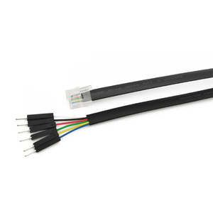 สายเชื่อมต่อ6P6C RJ12 6แกนสายเคเบิลโทรศัพท์ EV3ขวาหัวปลั๊กตัวผู้ไปยังปลั๊ก Dupont ยาว0.8ฟุต/25ซม. สาย RJ12สีดำ - Product Image 1