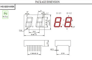Gemeinsames Kathoden-Ultrahelles Rot Bernstein-Weiß 0,8 Zoll 7 Segmente 2-Zahl-LED-Display - Product Image 5