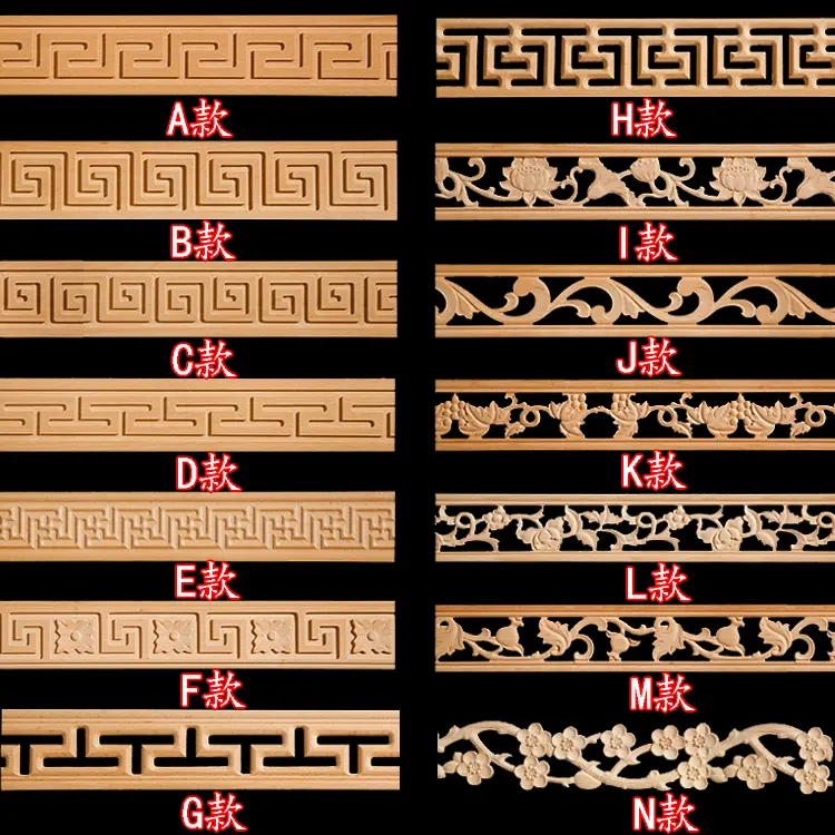 装飾的な刻まれた木製ラインアンティークウッドトリム