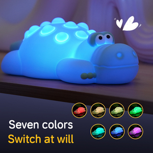 かわいいワニ型LEDシリコーンナイトライトカラフルな暖かい白色光タッチセンサー付き家庭用 - Product Image 2