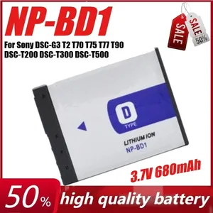 Sony 3.7 T2 T70 T75 T77 T90 680 NP-BD1 DSC-G3 + şarj için DSC-T200 V DSC-T300 mAh DSC-T500 kamera pil - Product Image 2