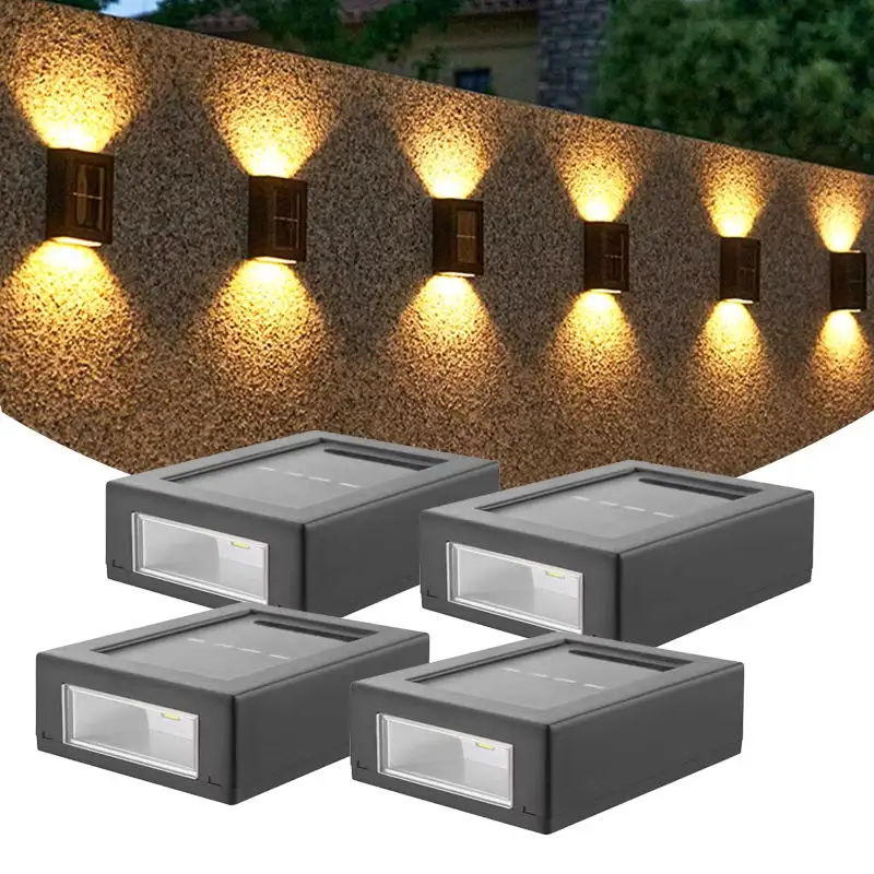 Lámpara Led de montaje en pared para exteriores, iluminación decorativa de arriba y abajo, luz Solar de pared para patio de jardín