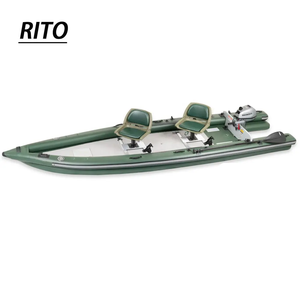 16 'PVC drop Stitch alta presión sin marco portátil almacenable quilla rígida barco de pesca bote inflable para 1-3 personas