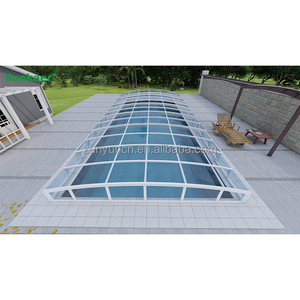 出厂价格坚固稳定的定制铝池外壳，带pc板防紫外线游泳池屋顶 - Product Image 3