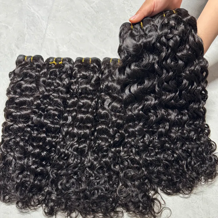 Factory wholesale raw vietnamese indian hair brazilian water wave virgin hair bundles