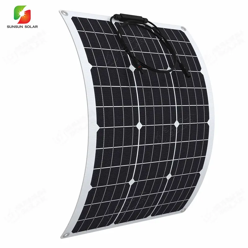 Factory Directly Sale Thin Film Solar Panel ETFE Monocrystalline Semi Flexible Solar Panel Module 60W 18V Solar Home System 20A