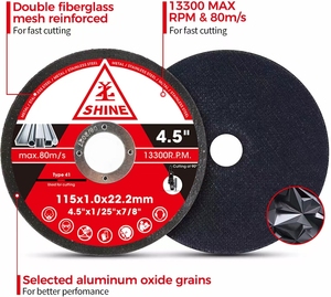 Độ cứng cao 4.5 inch nhôm Oxit mài mòn đĩa cắt 1.mm Độ dày 115*1*22.2mm tùy chỉnh OEM - Product Image 5
